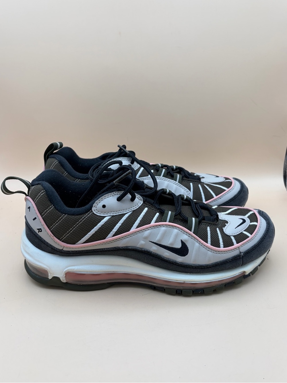 Nike Black, White & Pink Air Max 98 Sneakers Women’s Size 9
